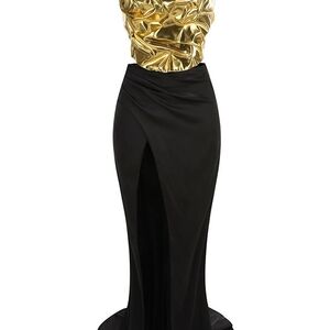 Elegant Black and gold two piece dress.